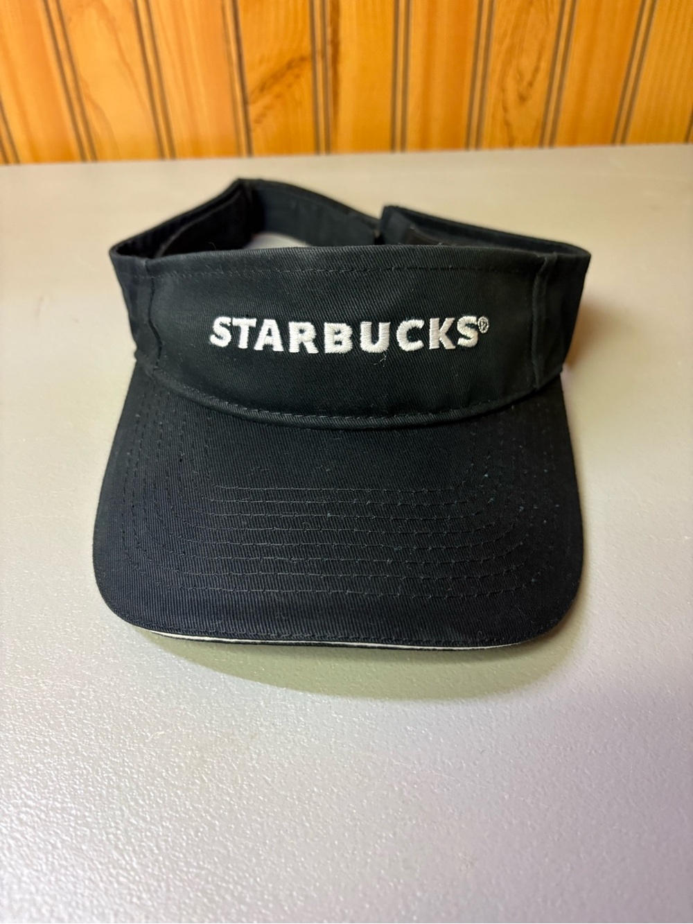 Starbucks Black Visor with White Embroidered Logo